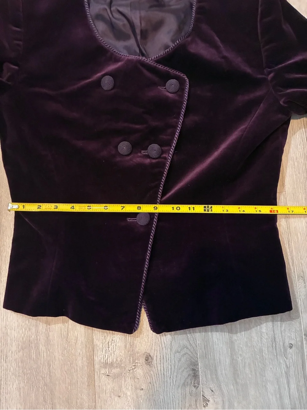 Christian Dior Plum Velvet Jacket Size 10 Asymmetrical Button Vintage